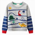 thumbnail image 1 of WUANDIXFA Boys' Long Sleeve Shirt 1T 2T 3T 4T 5T 6T 7T Basic Cotton Long Sleeve T-Shirt Crewneck Tee for Boys,Grey,18-24 Months, 1 of 6