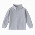 thumbnail image 1 of WUANDIXFA Boys Long Sleeve Shirt Kids Crewneck Tee Soft Cotton for Casual Outings and Everyday Layering Fashion Toddler Boys Clothes,Grey,7-8 Years, 1 of 8