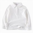 thumbnail image 1 of WUANDIXFA Boys Long Sleeve Shirts 1T 2T 3T 4T 5T 6T 7T Athletic T Shirts for Teens Kids V-Neck Comfy Tops Tees,White,18-24 Months, 1 of 6