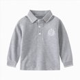 thumbnail image 1 of WUANDIXFA Boys Long Sleeve Shirts Cotton Long Sleeve Shirts Kids Soft Crewneck Tshirts Solid Casual Basic Layering Tee Fashion Toddler Shirts Boys,Grey,2-3 Years, 1 of 5