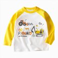 thumbnail image 1 of WUANDIXFA Boys Long Sleeve Tops Comfortable Soft Warm Fashionable Cute Cartoon Prints Children Long Sleeves,Yellow,5-6 Years, 1 of 4