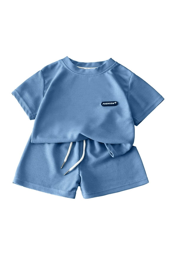 Boys Rash Guard Short Sleeve Set Boy Clothes Summer Kid Toddler Baby Boys Clothes Tie-Dye Palm Leaf Top 2pcs Summer Shorts Set Blue,5-6 Years