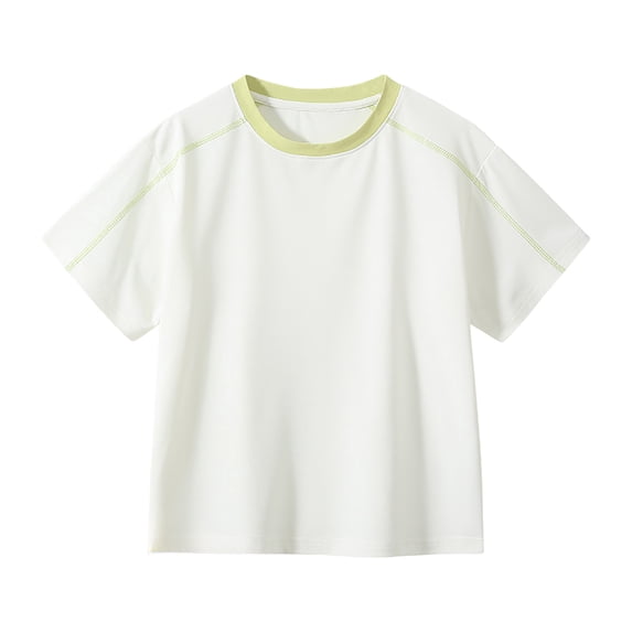 WUANDIXFA Boys' Rash Guard Toddler UPF 50+ Rashguard Short Sleeve Sun Protective Swim Shirt (White, 4-5 Years)