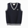 thumbnail image 1 of WUANDIXFA Boys Sweater Kids V Neck Sweater Vest Sleeveless Pullover Knit Tops Clothes School Clothes for Girls Cute Clothes for School,Dark Blue,14-15 Years, 1 of 4