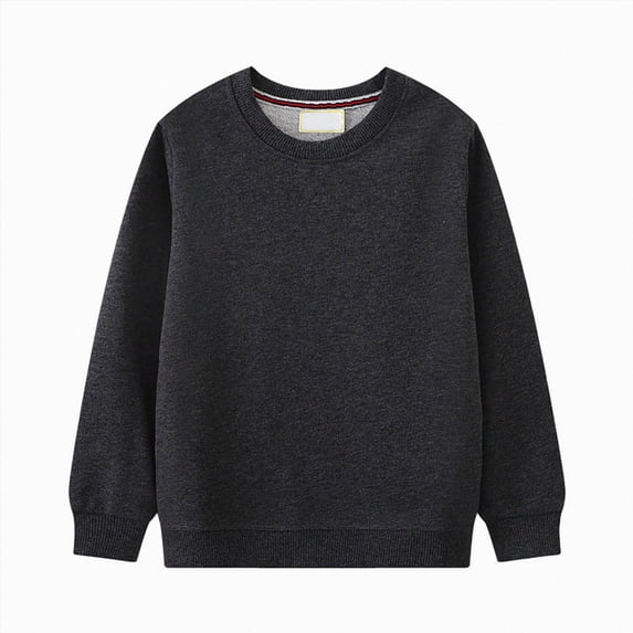 WUANDIXFA Boys Sweatshirt, Boys Girls Slouchy Soft Brushed Fleece Crewneck Casual Sweatshirt,Grey,7-8 Years