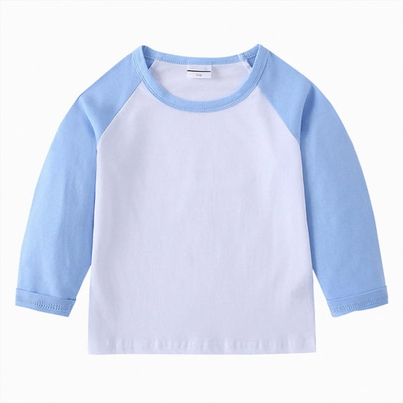WUANDIXFA Boys T Shirts Long Sleeve Fashion Crewneck Casual Kids Basic Cotton Tees Solid Color Tee Fashion Boys Long Sleeve T Shirts,BU2,5-6 Years