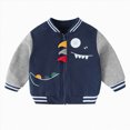 thumbnail image 1 of WUANDIXFA Boys Winter Coat 6 12 18 24 Months 3T 4T Toddler Infant Baby Boys Girls Long Sleeve Cute Cartoon Print Baseball Coats Outwear,Navy,6-12 Months, 1 of 3