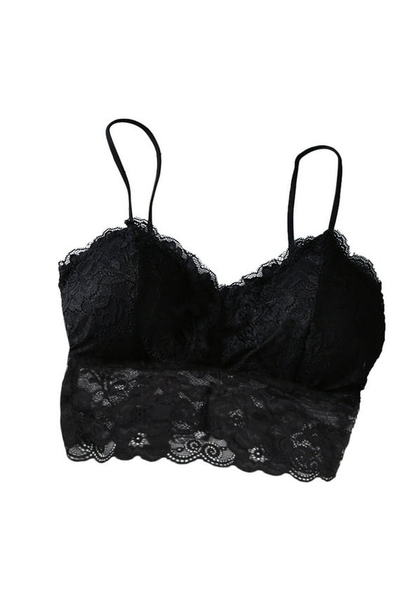 Bralettes for Women Lace Minimizer Bras for Women, Unlined Underwire Bra with Support for Heavy Breast, Full Coverage Push Up Bralette M,Black