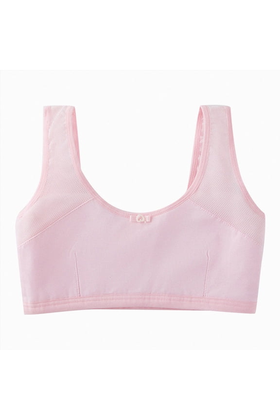 Bras for Teens Girls Bra Seamless Ballet Dance Sports Bralette Gymnastics Training Bra Kids Teen,Pink,L