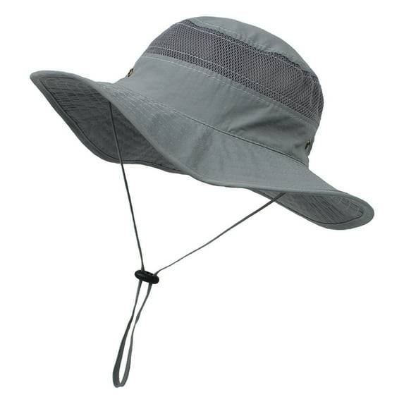 WUANDIXFA Bucket Hats Baby Sun Hat Wide Brim Bucket Hats for Infant Newborn, Outdoor Sun Protection Beach Hat for Toddler Boys Girls 6-24 Months,Grey