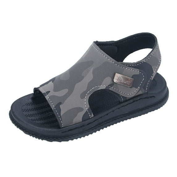 WUANDIXFA Camo Sandals for Boys Breathable Stylish Toddler Boys Water Shoes (Grey, 1)