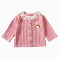 thumbnail image 1 of WUANDIXFA Cardigans for Girls 0-8 Years Infant Baby Toddler Cardigan Sweater Long Sleeve Button Closure Lace Dress Up Jacket Tops,Light Pink,5-6 Years, 1 of 8