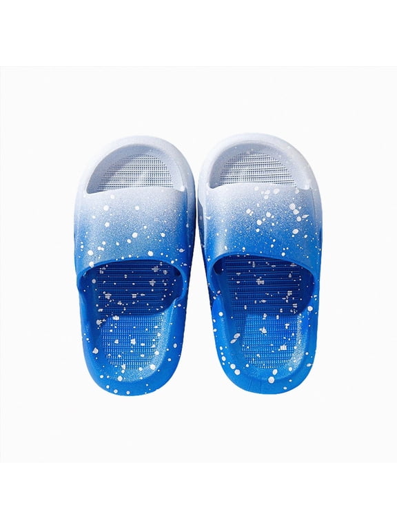 Cloud Slippers Kids Cloud Slides Boys Girls Pillow Slippers Shower Slip on Slide Sandals Blue,Size US 13