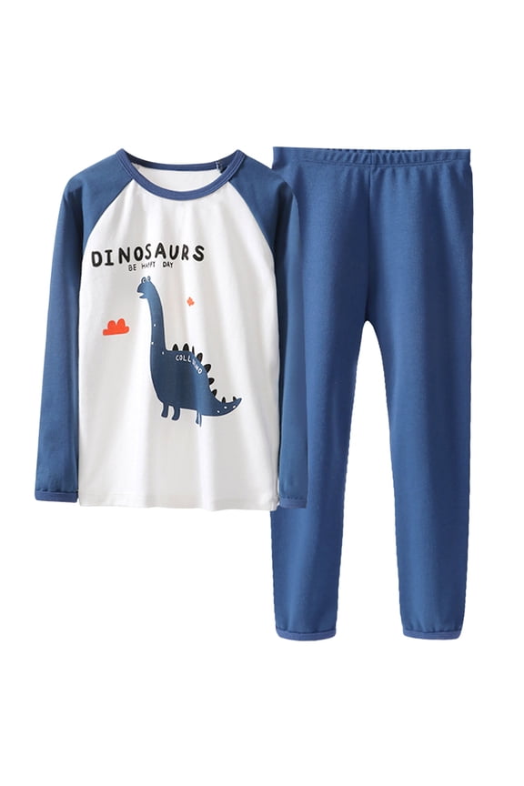 Cute Clothes Big Girls Boys Cotton Longs Sleeve Undershirts Winter Thermal Underwear Pants Suit Blue,2-3 Years