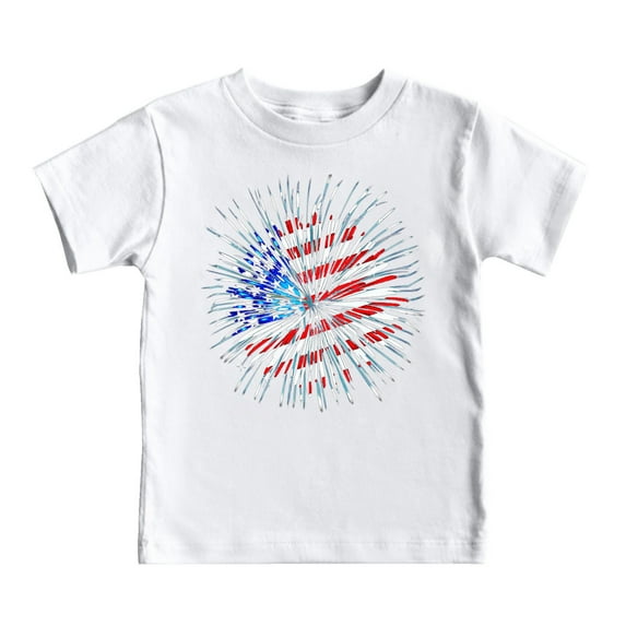 WUANDIXFA Cute Shirts for Girls 250th Fourth of July Little Kids American Flag Shirt Toddler 4th of July Shirts Kids 6-7 Years,White