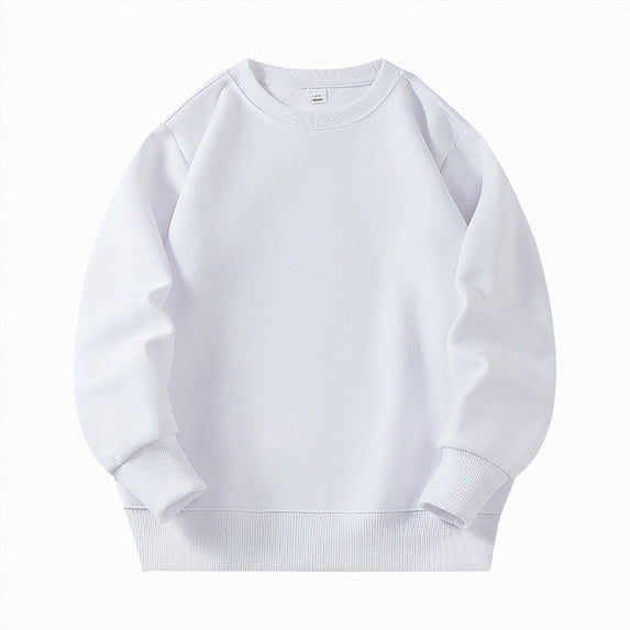 WUANDIXFA Cute Sweaters for Teen Girls Fashion Sweatshirt Girls Clothes Comfortable Warm Hoodless Sweatshirt Printed Casual Sweatshirt,White,2-3 Years