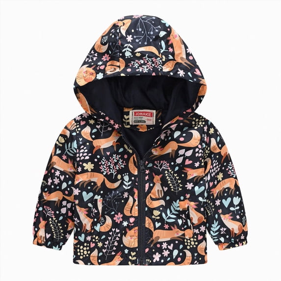 WUANDIXFA Dinosaur Hooded Jackets 12 18 24 Months 3T 4T 5T Toddler Baby Boys Girls Windproof Coats Lightweight Zip Up Outerwear,Orange,3-4 Years