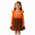 thumbnail image 1 of WUANDIXFA Fall Toddler Dresses Girls Thanksgiving Fashionable Long Sleeve Cute Turkey Print Dress,Orange,5-6 Years, 1 of 9