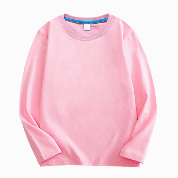 WUANDIXFA Girl Long Sleeve Shirts Fashion Cute Toddler Baby Boy Girl Casual Thin Long Sleeve Crewneck Sport Sweatshirt,Pink,8-9 Years