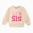 thumbnail image 1 of WUANDIXFA Girl Sweatshirts, Infant Toddler Unisex Letter Print Long Sleeve Pullover Sweatshirt,Khaki,6-12 Months, 1 of 7