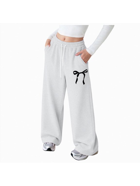 Girl Wide Leg Pant 3-18 Years Girls Pants Soft Stylish Casual Wide Leg Pants Loose Fitting Long Pants,Light Gray,5-6 Years
