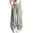 thumbnail image 1 of WUANDIXFA Girls Baggy Jeans Girl's Bowknot Print Washed Jean High Waist Denim Pants Straight Leg Trousers with Pockets Back to School Clothes Grey,15-16 Years, 1 of 6