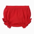 thumbnail image 1 of WUANDIXFA Girls Bloomers Shorts 6 12 18 24 Months Newborn Infant Baby Girls Boys Solid Summer Shorts Ruffle Clothes,Red,6-12 Months, 1 of 7