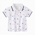 thumbnail image 1 of WUANDIXFA Girls Button Up Shirt Kids Boys Short Sleeve Polo Shirt Button Closure Comfortable Leisure Toddler Baby Dailywear,White,18-24 Months, 1 of 6