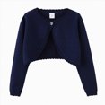 thumbnail image 1 of WUANDIXFA Girls Cardigan Sweater 1-14 Years Girls Round Neck Sweater Cardigan Knitted Cardigan Jacket Sweater Shawl Air Conditioned Sweater,Navy,3-4 Years, 1 of 7