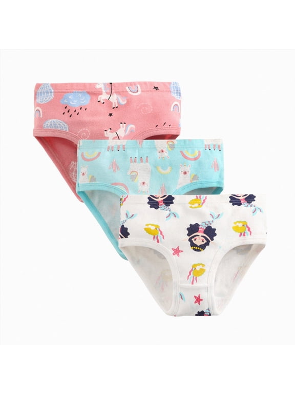 Organic Cotton Potty Training Panties 3 Pack for 12 18 24 Months 2T 3T 4T 5T 6T, Seamless Toddler Girls Underwear with Cute Princess Fruit Graphics Pink,2-3 Years