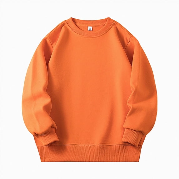 WUANDIXFA Girls Crewneck Sweatshirt Fashion Sweatshirt Girls Clothes Comfortable Warm Hoodless Sweatshirt Printed Casual Sweatshirt,Orange,6-7 Years