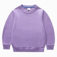 thumbnail image 1 of WUANDIXFA Girls Crewneck Sweatshirts 1-8 Years Kids Cute Hoodless Fleece Pullover Fall Winter Tops,Purple,6-12 Months, 1 of 3