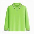 thumbnail image 1 of WUANDIXFA Girls Dress Shirt Toddler Boys Long Sleeved T Shirt Comfortable Polo Shirt Casual Versatile Tshirt Daily Wear School Shirts,Green,9-10 Years, 1 of 4