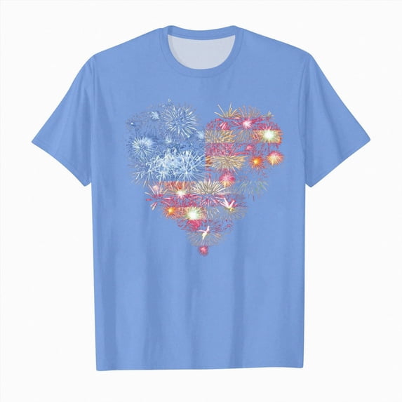 WUANDIXFA Girls Flag Shirt Summer Cute Graphic Tees Short Sleeve Girls 250th Anniversary T Shirt for Girls USA Clothes for Girls,Light Blue,11-12 Years