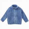 thumbnail image 1 of WUANDIXFA Girls Full Zip Soft Polar Fleece Jacket Outerwear Coat with Pockets,Blue,15-16 Years, 1 of 6