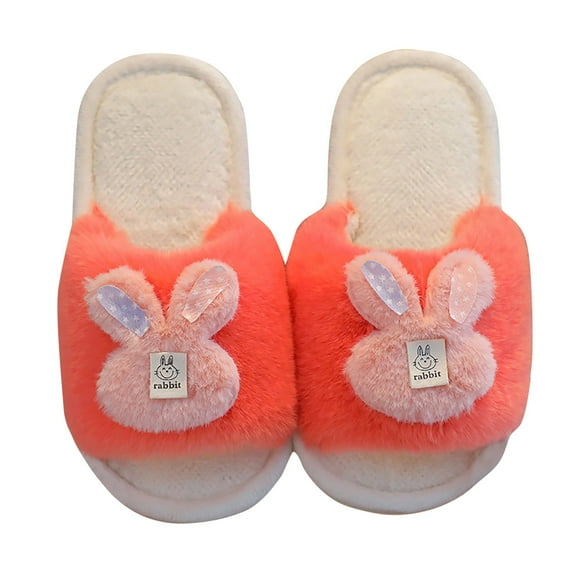 WUANDIXFA Girls Fuzzy House Slippers Baby Boys Girls Soft Plush Slippers Toddler Crib Shoes Winter House Shoes Watermelon Red,US 13