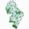 thumbnail image 1 of WUANDIXFA Girls Pajama Set 2-Piece Graphic Silk Pajamas Set Long Sleeve Pajama Set Satin Pjs Sleepwear Lounge Sleep Set Kids Silk Pajamas Set Girls,Blue,12-18 Months, 1 of 9