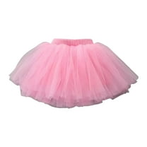 WUANDIXFA Girls Rainbow Flower Tulle Skirt Baby Girls Soft Fluffy Tutu Skirt Tulle Dress Skirt Layers Soft for Toddler Red,3-4 Years