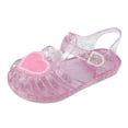 thumbnail image 1 of WUANDIXFA Girls Shoes Jelly Sandals for Girls,Closed Toe Princess Summer Dress Shoes Fisherman Water Beach Flat Sandals for Toddler/Little Kid/Big Kid Pink,8M, 1 of 1