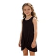 thumbnail image 1 of WUANDIXFA Girls Sleeveless Swim Cover Up Kids Summer Swimsuit Coverup Twist Front Beach Dress 5-14Y (Black, 13-14 Years), 1 of 5