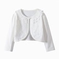 thumbnail image 1 of WUANDIXFA Girls Summer Cardigan 2-9 Years Toddler Kids Baby Little Girls Lace Princess Bolero Cardigan Shrug Tops Clothes,White,2-3 Years, 1 of 4