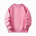 thumbnail image 1 of WUANDIXFA Girls Sweatshirt Fashion Sweatshirt Girls Clothes Comfortable Warm Hoodless Sweatshirt Printed Casual Sweatshirt,Pink,9-10 Years, 1 of 4
