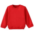 thumbnail image 1 of WUANDIXFA Girls Sweatshirt Kids Crewneck Sweatshirt Long Sleeve Tops for Girls Spring Loose Fit Pullovers Clothes 5-6 Years,Red, 1 of 7