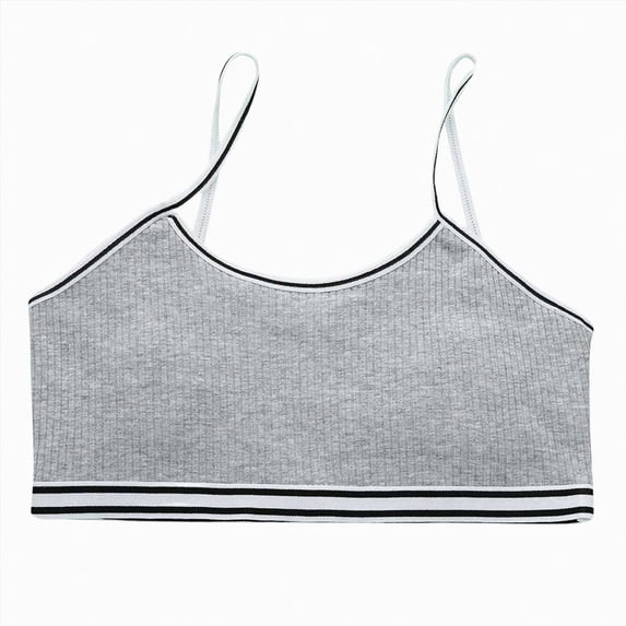 WUANDIXFA Girls Training Bra Cute Soft Kids Girls Underwear Bra Vest Children Adjustable Strap Underclothes Undies Clothes Girl Bras,Grey,12-16 Years