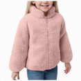 thumbnail image 1 of WUANDIXFA Girls Winter Coat Fashion Girls Long Sleeve Hoodless Jacket Comfortable Fleece Lined Warm Zippered,Pink,12-18 Months, 1 of 6