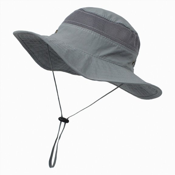 WUANDIXFA Hat for Toddler Boy 0-8 Years Kid's Sun Hat Wide Brim UPF 50+ Protection Hat for Toddler Boys Girls Adjustable Bucket Hat,Grey,6-24 Months
