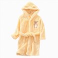 thumbnail image 1 of WUANDIXFA Hoodie Robe for Boys, Little Boys Hooded Robes Plush Fleece Bathrobe Kids Mid Length Pajamas Toddler Boys Pajamas Baby Bath Robe Boy,Yellow,7-9 Years, 1 of 5