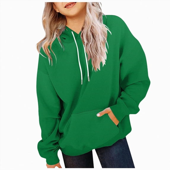 WUANDIXFA Hoodies Teens Fashion Hoodie Girls Sports Shirt Casual Girls Hoodie Pullover Hooded Sports Shirt Hoodie Suitable for Girls,Green,3-4 Years
