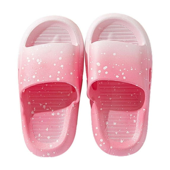 WUANDIXFA House Slippers for Kids Flip Flops for Girls Cute Shoes Cloud Slides Shower Slippers Bathroom Pool Sandals Boys Comfy Thick Sole Slippers Summer Non-Slip Beach Shoes Pink,US 9