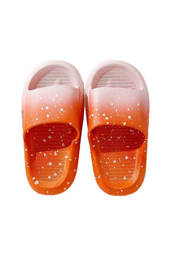 House Slippers for Kids Slipper for Girls Kids Clogs with Cartoon Charms Girls Garden Shoes Toddler Summer Cute Sandals Boys Slippers Outdoor indoor Orange,12